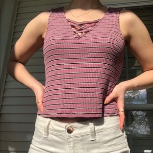 Striped Mossimo cropped top